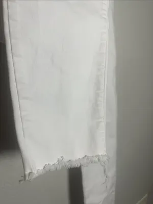Lucky Brand Lolita Crop White Jeans Frayed Hem Size 6/28 thumbnail 4