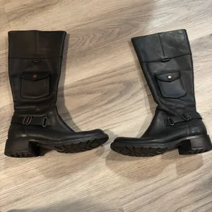 Timberland Charles St Darcy Size 7.5 Black Leather Side Pocket Riding Boots thumbnail 3
