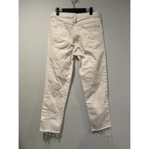Topshop Jeans Women 29** White High Rise Raw Hem Travel Coastal Cottage Vacation thumbnail 2
