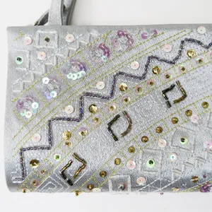Vintage 90s Metallic Silver Beaded Sequin Mini Bag thumbnail 3