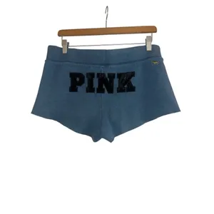✨Pink Victoria Secret University Cutoff Sweat Blue Sz Medium Shorts✨ thumbnail 3