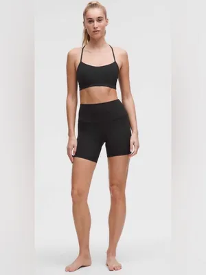 Lululemon NWT Align High-Waist Black Ribbed Bike 6” Shorts Size 4 thumbnail 5