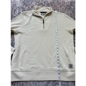 Carhartt Tencel Fiber Series Women's Half-Zip Pullover Sweatshirt Cream Medium thumbnail 10