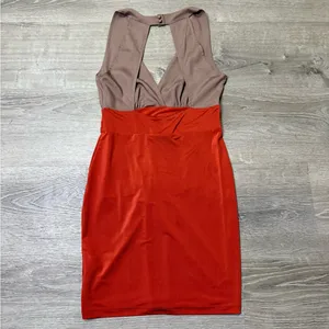 •LULU’S• ORANGE & TAN DRESS thumbnail 8