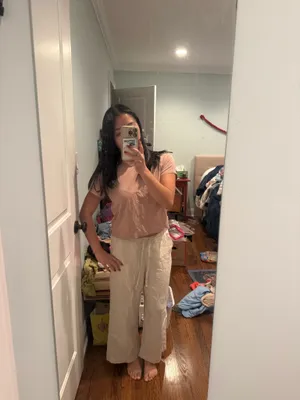 Hollister Cream Linen Pants Size S thumbnail 4