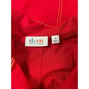 Y2K Denim & Co Red Gold Button Front Jacket Shacket M Contrasting Stitching thumbnail 4