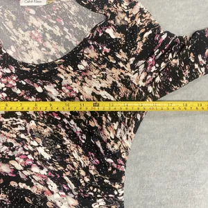 Calvin Klein Dress Sz 2 Black Multicolor Paint Splatter Artsy Graphic‎ Casual thumbnail 8