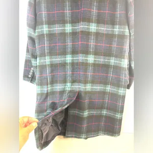 INC L Full Length Plaid Wool Blend Winter Coat thumbnail 3