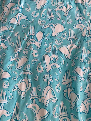 Lilly Pulitzer vintage pelicans Turquoise & White Paisley Spaghetti-Dress thumbnail 8