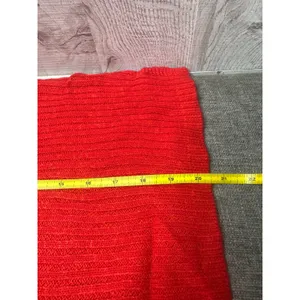 Wild Fable Red Ribbed V-Neck Sweater Long Sleeve Knit Top Large NEW thumbnail 7