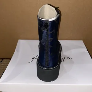 NWT Kendall & Kylie Navy‎ Camo Hunting Combat Boot thumbnail 5