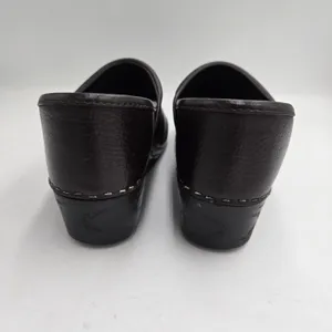 L.L.Bean Leather Clogs Dark Brown Slip On Mule Comfort Shoes Womens 6M Nurse thumbnail 3
