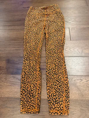 J.Crew Weekend Leopard Print Leggings Orange Black Size XS - C61-112 thumbnail 3