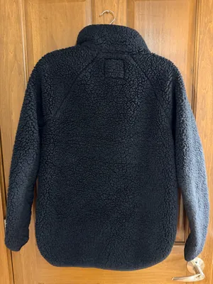 Abercrombie Black Sherpa Fleece Pullover 1/4 Zip thumbnail 3