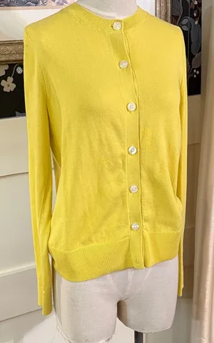 Loft Sunshine Yellow Women's cardigan Sweater business office style size Small thumbnail 1