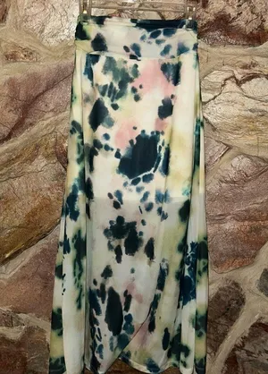 Commense Tie Dye Print Halter Backless Skirt Set size xs Green thumbnail 5