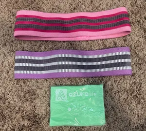 3 Pc‎ Resistance Bands Set Fitfort Medium Heavy AzureLife Light Exercise Loop thumbnail 1