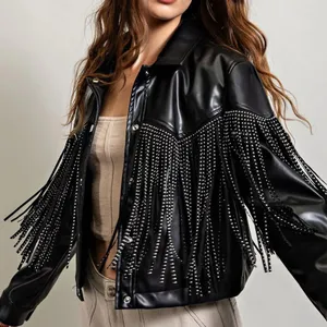 Beavely Fringe Jacket Black Size L thumbnail 1