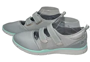 Skechers Gratis Cloud Mary Jane Walking Shoes Gray‎ Mint Memory Foam Women 8.5 thumbnail 1