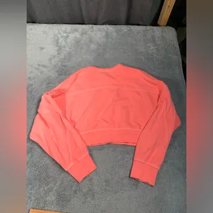 Aerie offline Coral Button-Up Cropped sweatshirt large thumbnail 8
