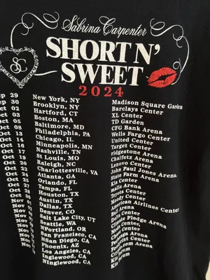 Sabrina Carpenter Short n’ Sweet Tour 2024 Graphic Off the Shoulder T-Shirt thumbnail 11