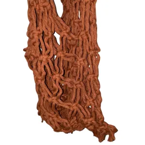 Boho Crochet Net Shoulder Bag Rust Brown Handmade‎ Style Market Tote Festival thumbnail 2