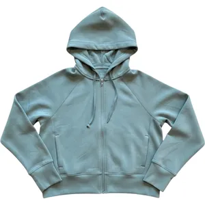 Bailey/44 Womens Sage Green Full Zip Raglan Hoodie Sweatshirt Size L 1955JA thumbnail 1