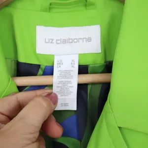 Liz Claiborne Trench Coat Womens XL Green Water Repellent Belted NWT thumbnail 2