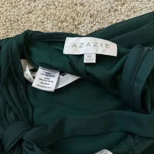 Azazie Pine Green Halter Gown thumbnail 6