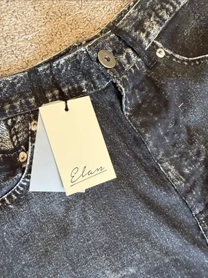 Elan Jessa Black Faux Denim Acid Wash Look Tencel Maxi Skirt Medium Gray Boho thumbnail 11