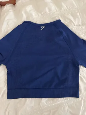Navy Blue Gymshark Long Sleeve Top thumbnail 2