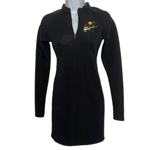 NIKE Women's Long Sleeve Half Zip Black Dress Floral Swoosh NWT $80 Size‎ XS thumbnail 2