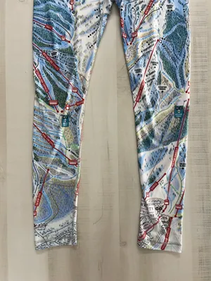 nwt MOUNTAIN LEGS by July Five park city Utah ski trail map leggings lounge S thumbnail 2