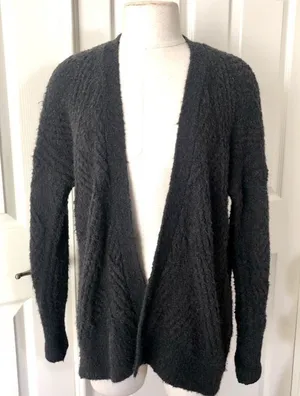 Anthropologie Moth wool blend grey cardigan sweater XS thumbnail 1