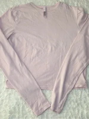 SKIMS Long Sleeve Tee in Light Pink thumbnail 1