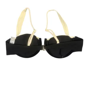Boutique Black Cream Bikini Set Womens Small Underwire High Cut Thong Swimsuit thumbnail 6