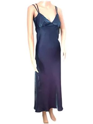 Wild Fable Iridescent Dress XS Satin Slip Midi Blue Y2K 90s Spaghetti Strap NWT thumbnail 7