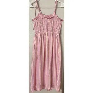 UNIVERSAL THREAD Pink Midi Spring Summer Sun Dress Vacation Resort Sz M thumbnail 5