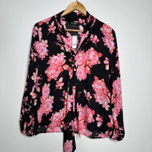 J. Crew NWT Midnight Rose Tie Neck Long Sleeve Blouse Size Small thumbnail 2