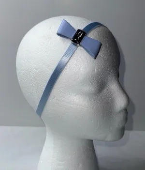 Blue bow headband thumbnail 1
