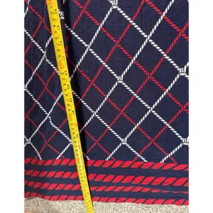 Tommy Hilfiger Women XL Navy Red Rope Print Faux Wrap Tall Girl Friendly thumbnail 5