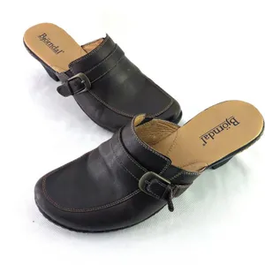 Björndal Brown Leather Kendall 136181 Slip On Clog Mule Wedge Shoe 9.5 Durable thumbnail 1