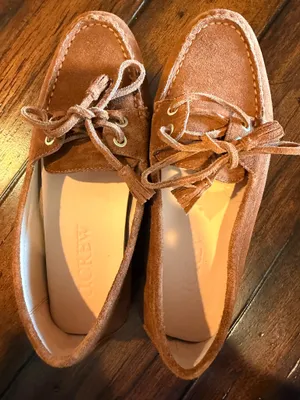 J.Crew Driving Loafers in Suede English Saddle Brown Tassel Moccasins thumbnail 2
