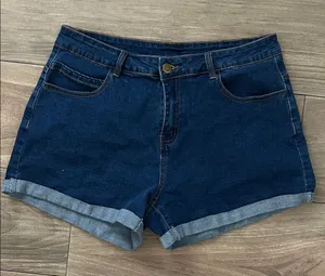 Amazon Stretchy Dark Blue Denim Roll-Cuff Women's Shorts thumbnail 1