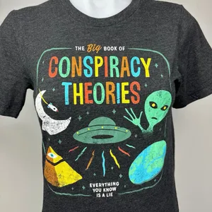Conspiracy Theory Short Sleeve Funny Humorous Wicked Graphic T-Shirt Top Size XS thumbnail 4