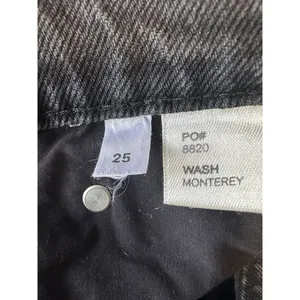 Reformation Size 25 Women's‎ Button Zip High Rise Black Distress Denim Shorts thumbnail 5