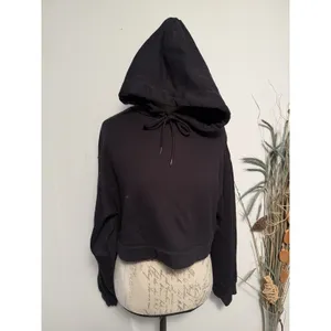 Aloha Island Alo Yoga Cropped Hoodie‎ Black Womens Size S Workout Sweatshirt Hooded 54D thumbnail 2