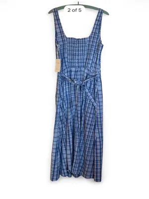 Free Assembly Blue Plaid Mini Dress NWT Size Large thumbnail 3