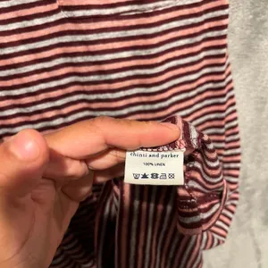 Chinti and Parker Striped 100% Linen Dress Sz Small Pink‎ Gray Maroon thumbnail 7