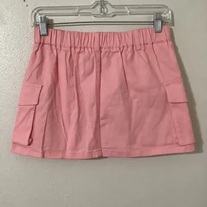 Pastel Pink Girly Feminine Preppy‎ Coquette Casual Cargo Micro Mini Skirt Small thumbnail 4